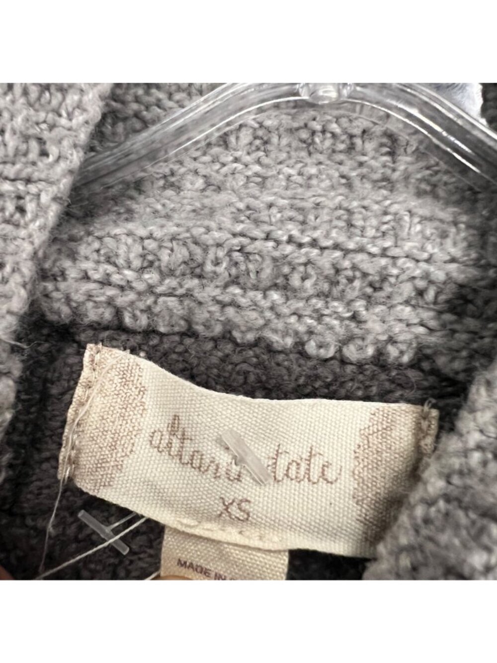 Altar'd State Womens Knit Striped Sweater Mock Neck Zipper Back Gray/Multi XS - Picture 8 of 8